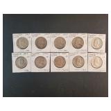 (10) FRANKLIN  HALF DOLLARS