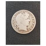 1913-D BARBER HALF DOLLAR