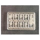 1 GRAM .999 SILVER ART BARS IN PLASTIC CASE