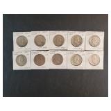 (10) FRANKLIN HALF DOLLARS