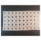 (50) MERCURY DIMES IN CARDBOARD FLIPS