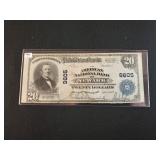 1909  BANK OF NEWARK , NJ  TWENTY DOLLAR BILL