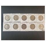 (10) FRANKLIN HALF DOLLARS