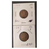 1857 & 1858 FLYING EAGLE PENNIES