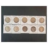 (10)  FRANKLIN HALF DOLLARS