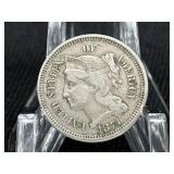 1874 NICKEL THREE CENT PIECE