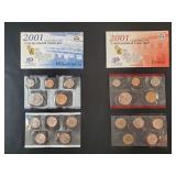 2001 P & D US MINT UNC. COIN SET W/ EXTRA QUARTERS