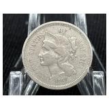 1867 NICKEL THREE-CENT PIECE