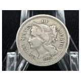 1868 NICKEL THREE CENT PIECE