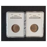 (2) WASHINGTON QUARTERS: 1972 MS 66 & 1977 MS 65