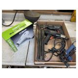 DRIL, HEAT GUN, DRYER, LAMP, GLUE GUN