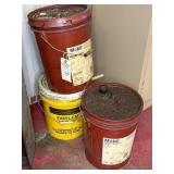 3 PARTIAL PAILS OF MOBIL VELOCITE & OMEGA OIL