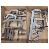 ASSORTED CLAMPS - C-CLAMPS, BAR CLAMPS, MORE
