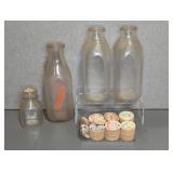 (4) MILK & CREAM BOTTLES, BOTTLE SEALS - LOCAL WNY