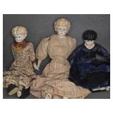 (3) CHINA HEAD DOLLS