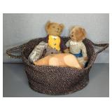 (7) STUFFED PLUSHIES, JOINTED BEARS, FIGURES