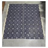 VINTAGE BLUE AND WHITE COVERLET - AS IS