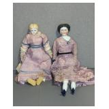 (2) ANTIQUE CHINA HEAD DOLLS
