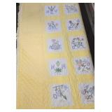 HOMEMADE EMBROIDERED STATE QUILT