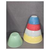 PYREX PRIMARY COLORS & JADITE BOWL - AS IS