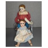(2) HAND PAINTED CLOTH BODY DOLLS