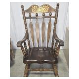 VIRGINIA HOUSE WOODEN ROCKER W/ GOLD PAINTED ACC.