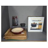 CROCKPOT, PAMPER CHEF  DEEP DISH PIE PLATE