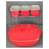 PYREX REFRIGERATOR DISHES, SQUARE CASSEROLE