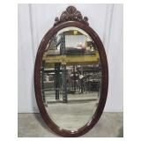 CARVED OVAL CHERRY MIRROR