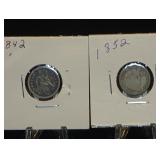(2) SEATED LIBERTY DIMES