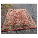 RED ORIENTAL STYLE RUG - AS IS