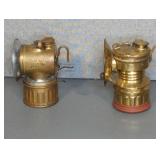 (2) BRASS CARBIDE LAMPS - JUSTRITE & GUY