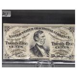 1863 25  CENT FRACTIONAL CURRENCY PIECE