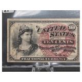 1863 TEN  CENT FRACTIONAL CURRENCY PIECE