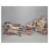 CAST IRON HORSE DRIVEN  FIRE PUMPER WAGON