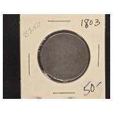 1803 FLOWING HAIR ONE CENT PIECE