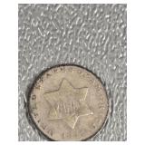 1851 SILVER 3 CENT PIECE