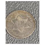 1851-O SILVER 3 CENT PIECE