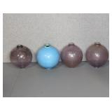 (4) ANTIQUE BARN LIGHTNING ROD GLASS GLOBES