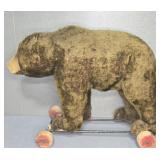 ANTIQUE STEIFF BEAR ON WHEELS