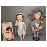 PORCELAIN & BISQUE DOLLS (3)