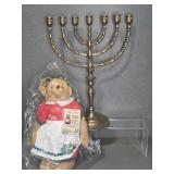 HANUKKAH 7 BRANCH MENORAH 16" H