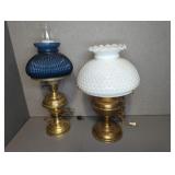 (2) ELECTRIC GLASS SHADE LAMPS