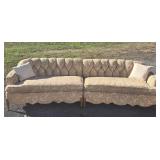 2 PIECE VINTAGE CURVED COUCH