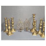 BRASS CANDLESTICKS (7)