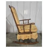 WOODEN ROCKING CHAIR WITH UPHOLSTERED SEAT