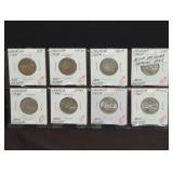(8) DIFFERENT 25 CENT SILVER CANADIAN COINS