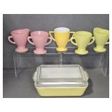 PYREX BAKER, ANCHOR HOCKING CREAMER/SUGAR