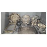 SILVERPLATE SERVING PIECES  - LARGE LOT