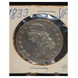 1833 SILVER BUST HALF DOLLAR